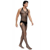 Men's Bodystocking, Halter neck, BLK, ONE SIZE